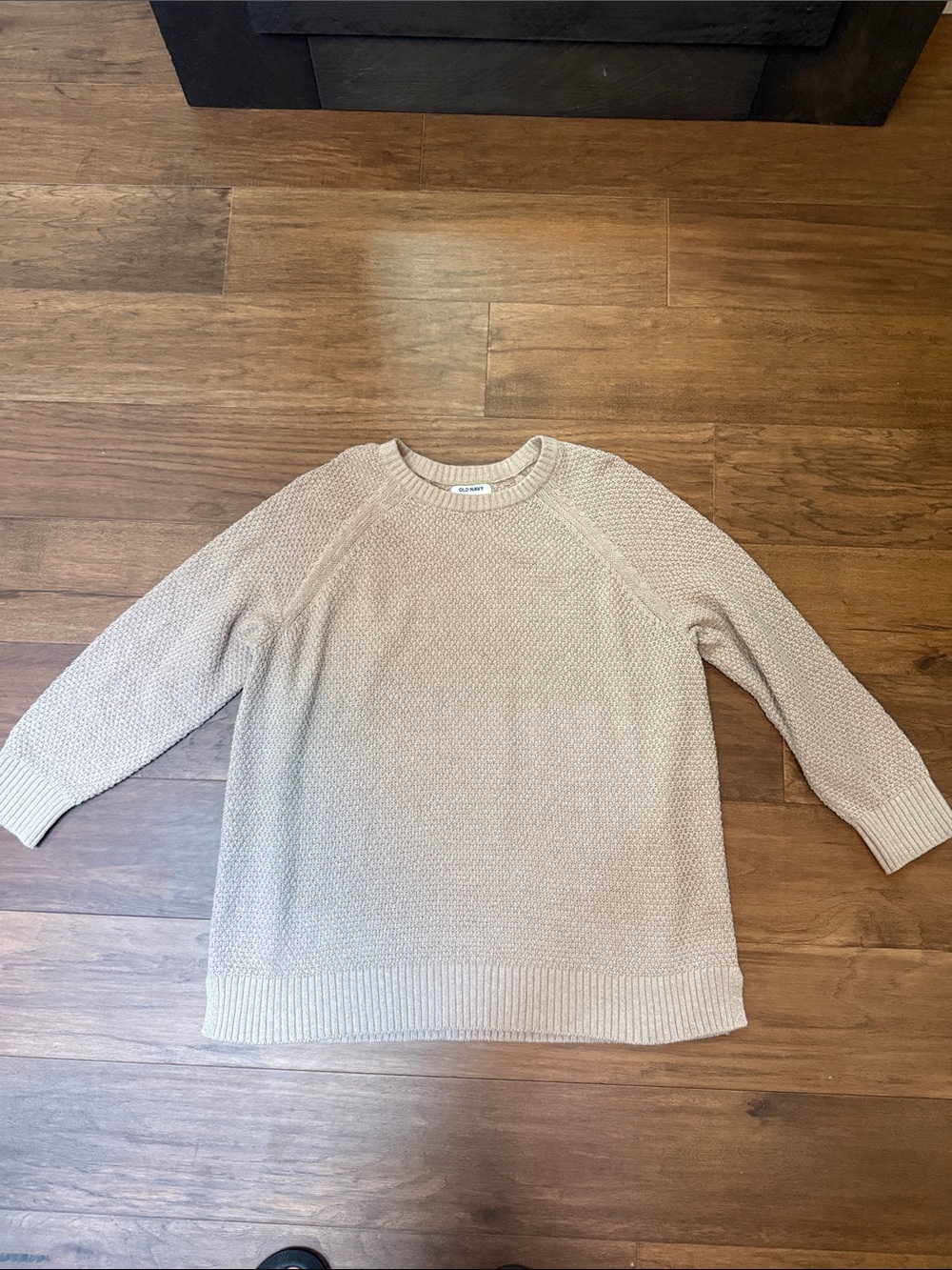 Old Navy Beige Textured Crewneck Sweater
